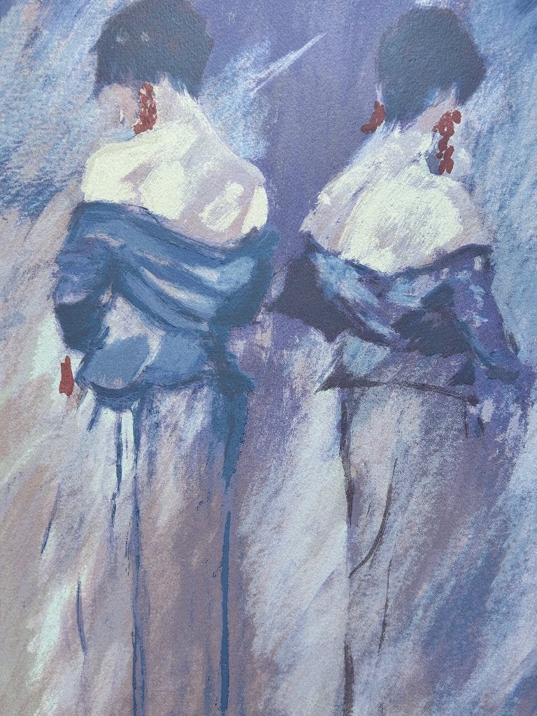 Zeefdruk Coby Langen   ZOMEROPRUIMING, Antiek en Kunst, Kunst | Litho's en Zeefdrukken, Origineel, Ophalen of Verzenden, Portret en Figuren