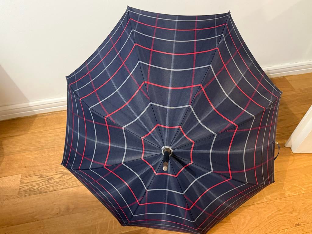 Vintage Burberry's paraplu uit 1985, Sieraden, Tassen en Uiterlijk, Paraplu's, Ophalen of Verzenden, Gebruikt, Blauw