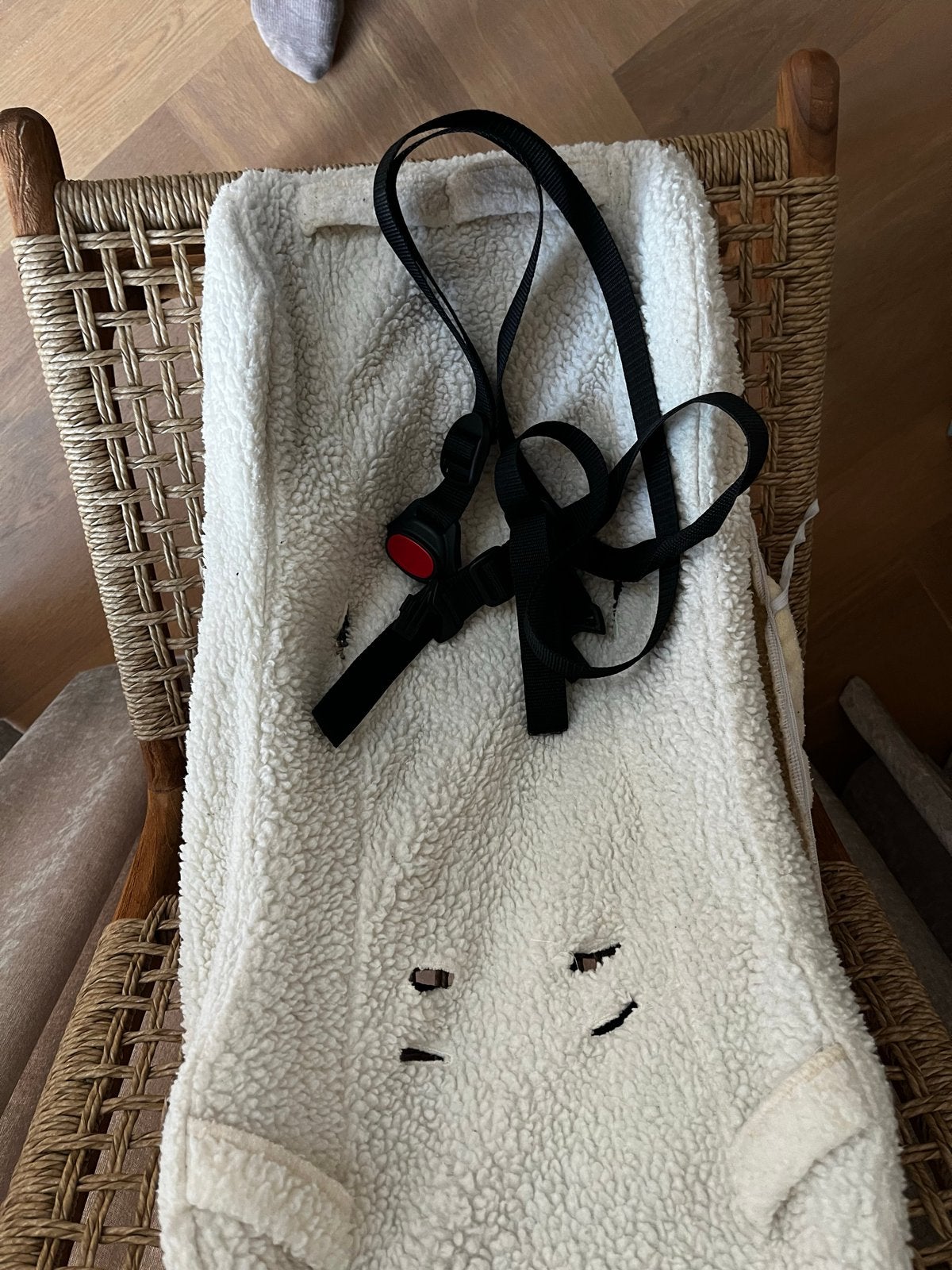 Melia peuterschaal Basis met schapenvacht en gordel, Ophalen, Gebruikt, 0 t/m 10 kg, Overige merken