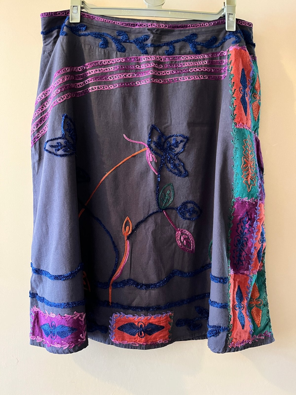 DIDI Katoenen gevoerde rok met borduursels - Maat XL, Kleding | Dames, Rokken, Meerkleurig, Maat 46/48 (XL) of groter, Ophalen of Verzenden