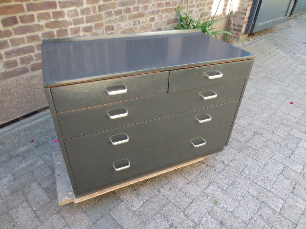 kast ladenkast vintage, Ophalen, Gebruikt, 100 tot 150 cm, 100 tot 150 cm