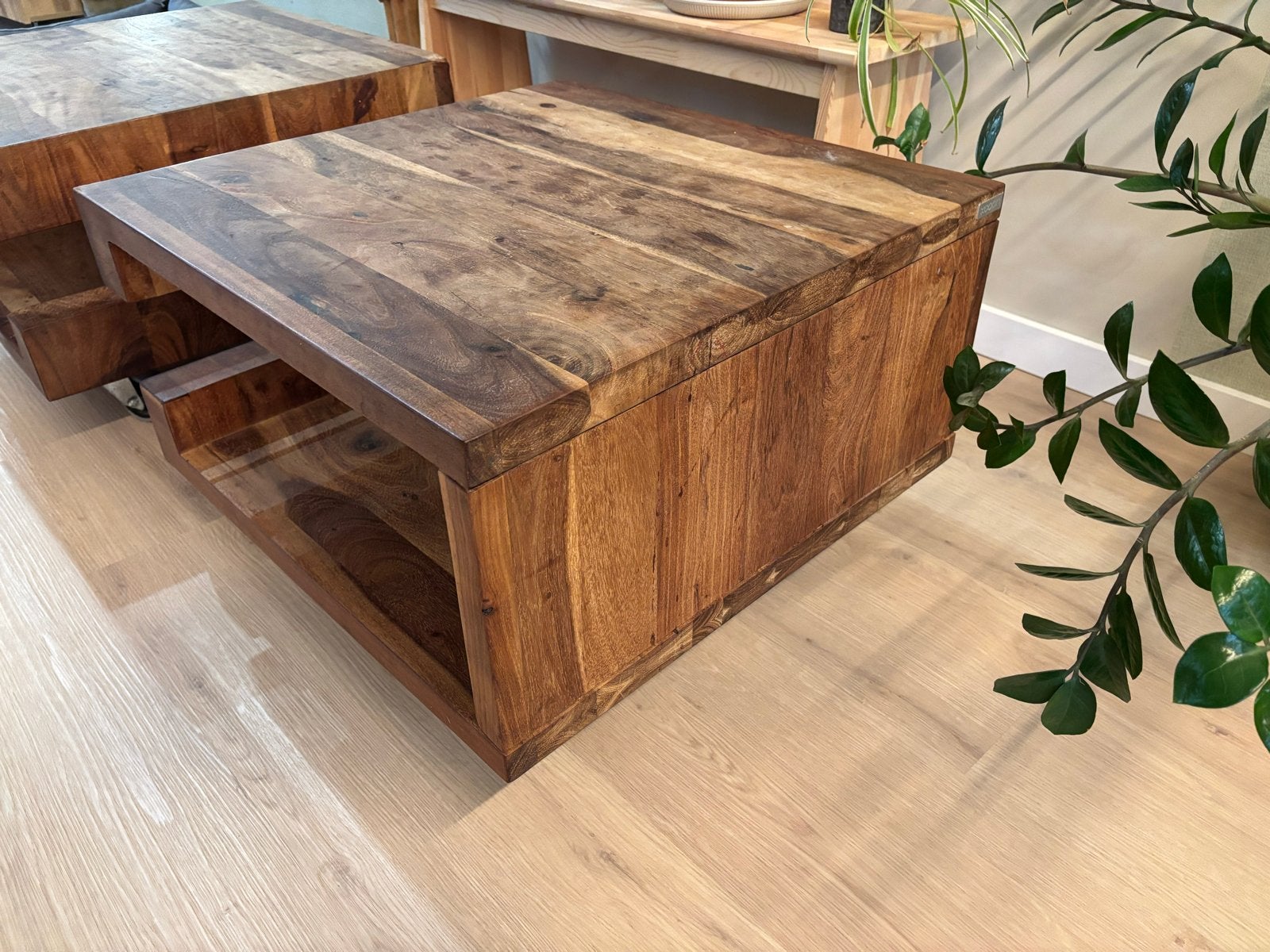 Xooon salontafels met wielen - set van 2, Huis en Inrichting, Ophalen, Gebruikt, Vierkant, Overige houtsoorten