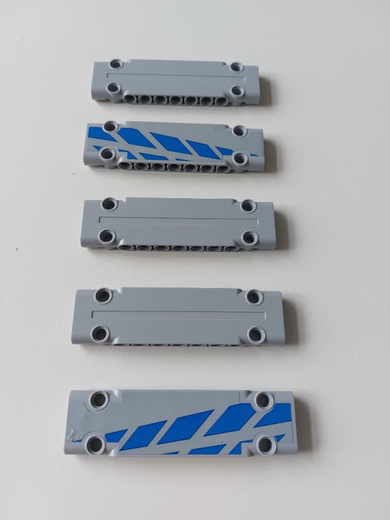 5 technic Lego paneel plaat 1x3x11 grijs, Lego, Ophalen of Verzenden, Zo goed als nieuw, Technic