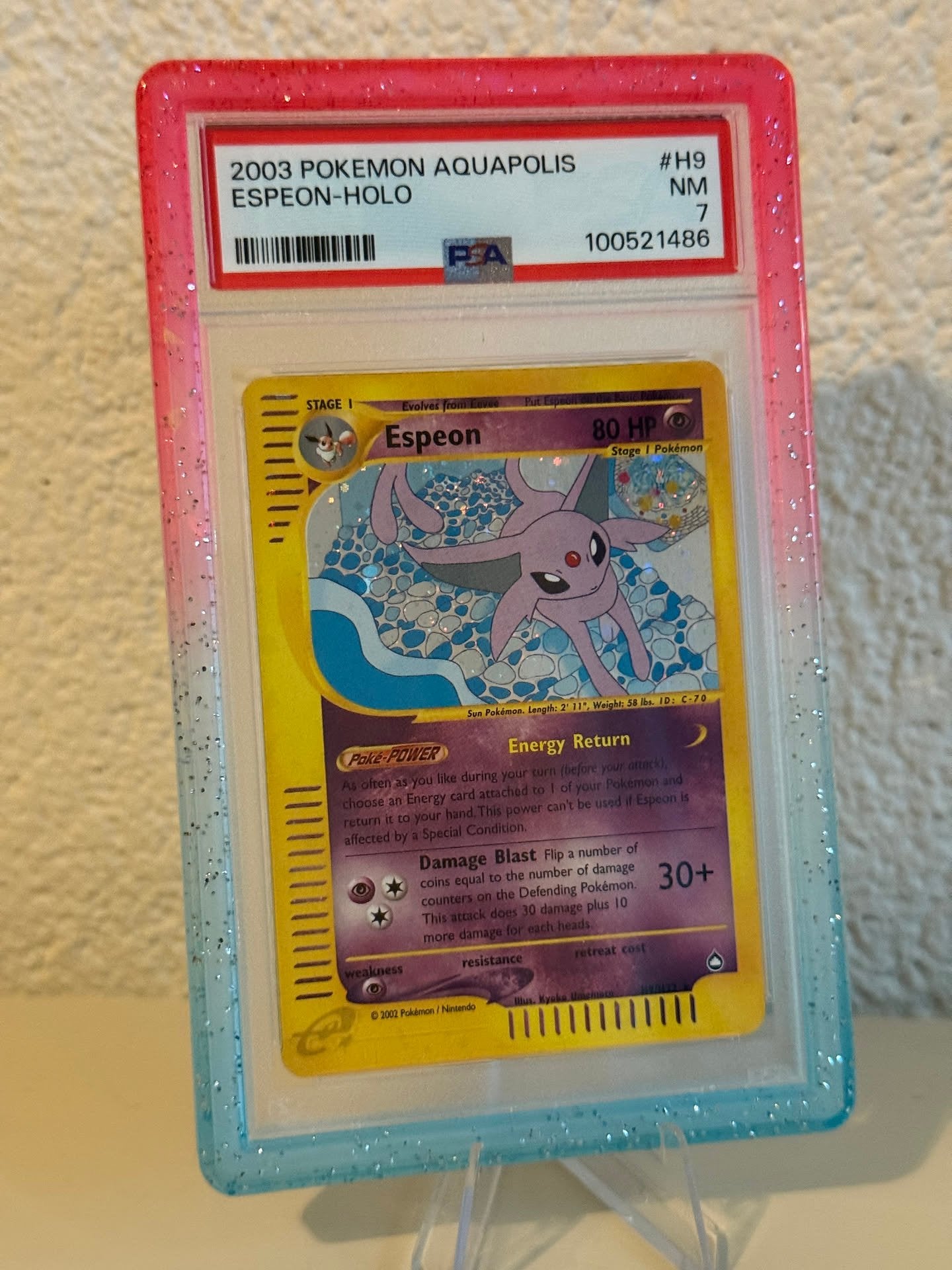 Pokemon | Espeon | PSA 7 | H9 | 100521486, Ophalen of Verzenden, Zo goed als nieuw, Losse kaart