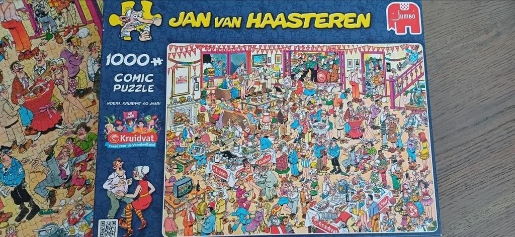 Jan van Haasteren puzzel HOERA KRUIDVAT 40 JAAR 1000stukjes, Ophalen, 500 t/m 1500 stukjes, Zo goed als nieuw, Legpuzzel