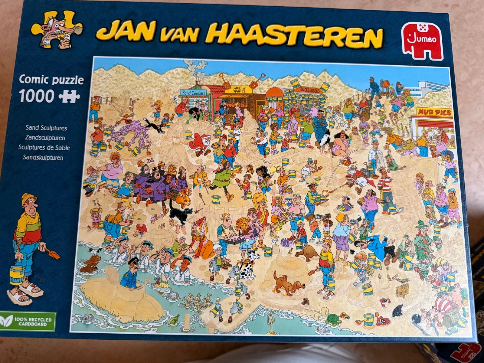 Jan van Haasteren Comic Puzzel - Sand Sculptures 1000 stukje, Ophalen of Verzenden, 500 t/m 1500 stukjes, Zo goed als nieuw, Legpuzzel