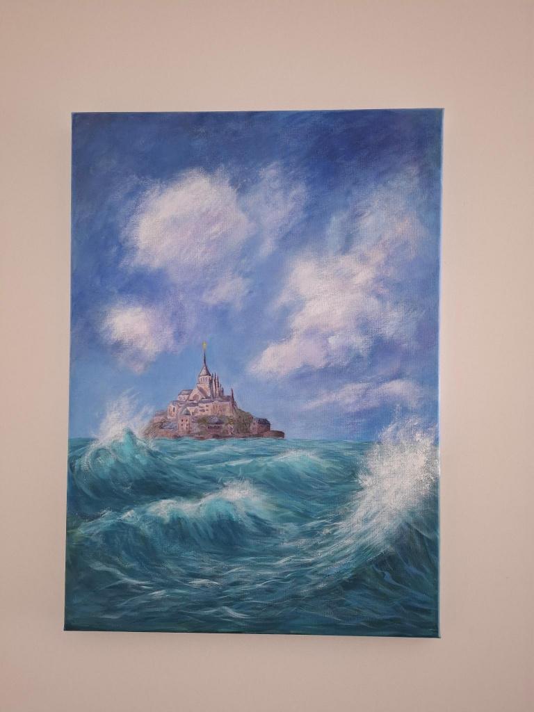 Schilderij Mont Saint-Michel, Ophalen