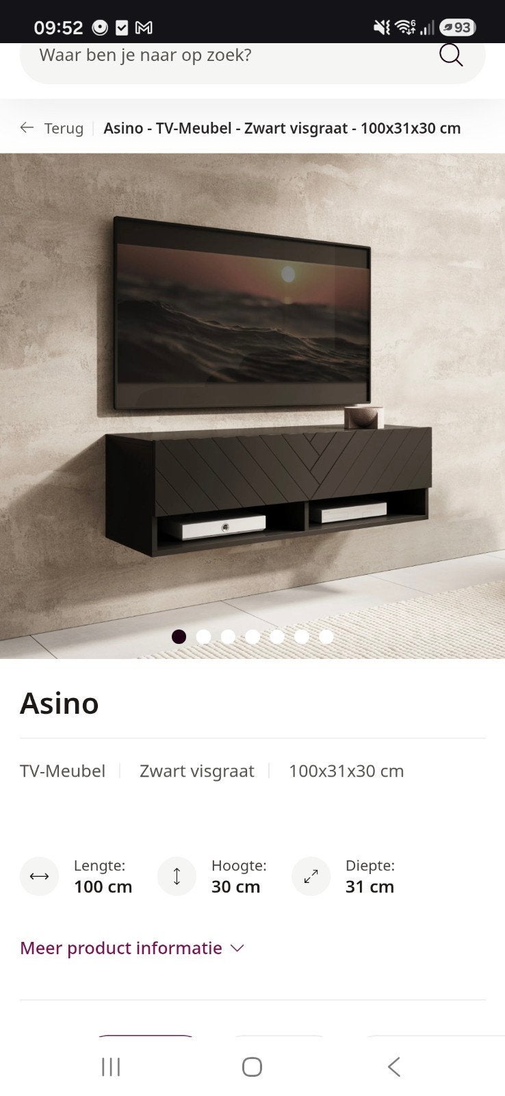 tv kast meubella, Ophalen, Nieuw, 25 tot 50 cm, Minder dan 100 cm