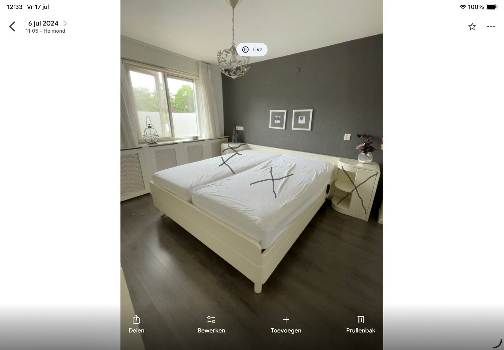 Bed ombouw 1.80 m bij 2.00m, Ophalen, Gebruikt, Tweepersoons, Wit