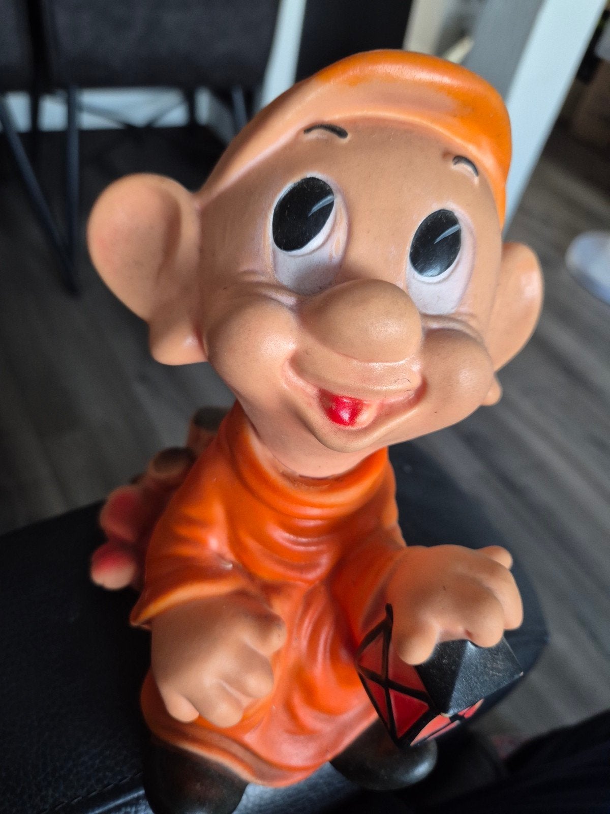 Vintage rubberen figuur met draaibaar hoofd, 22cm hoog, Ophalen of Verzenden, Gebruikt