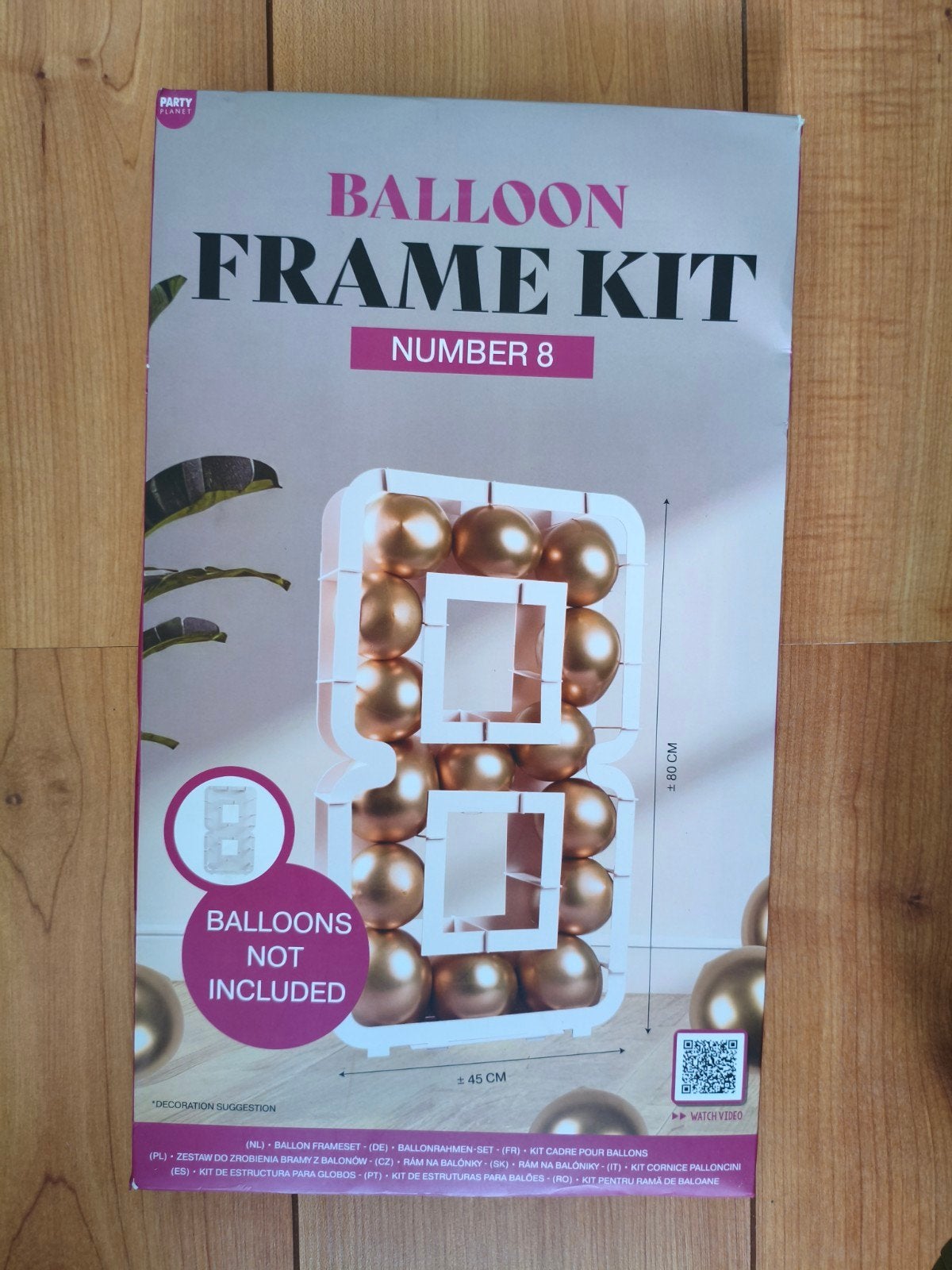 Ballon Frame Kit Nummer 8 - Feestversiering, Ophalen of Verzenden, Nieuw, Versiering, Verjaardag