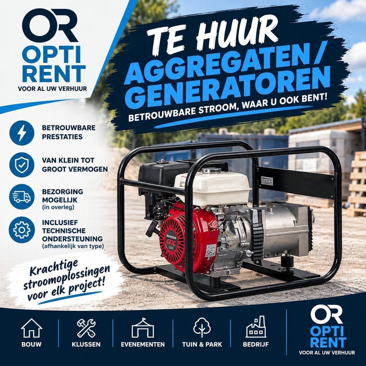 Aggregaat/Generator te huur!, Ophalen