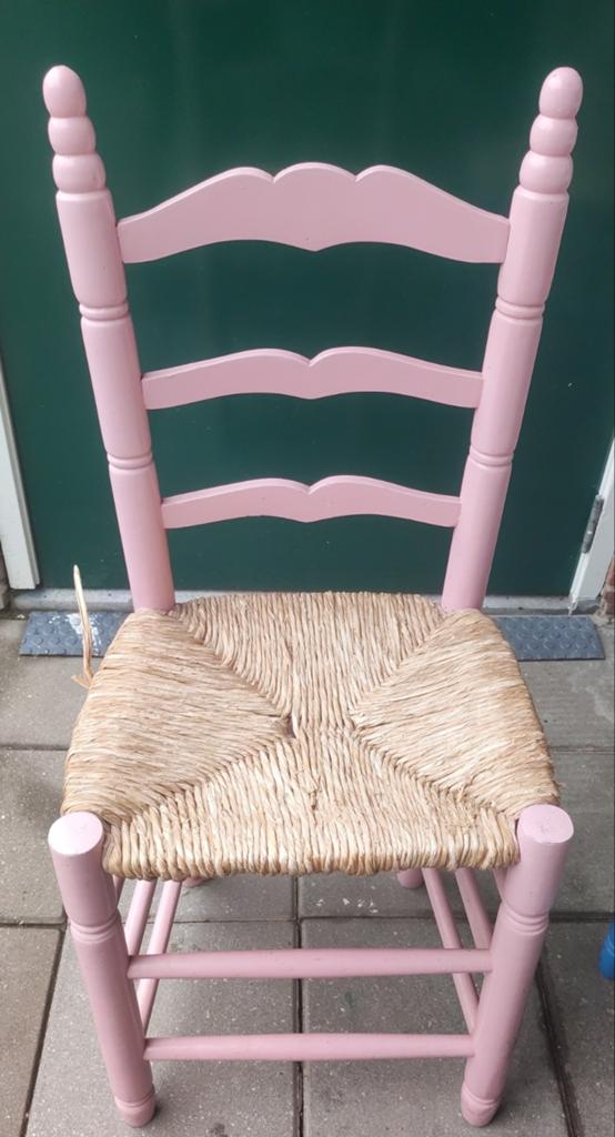 2 houten stoelen met rieten zitting, Ophalen, Gebruikt, Hout, Twee
