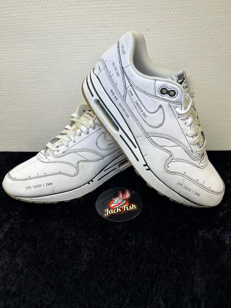 Nike air Max 1 Sketch Tinker Schematic - size 43, Nike air max, Overige kleuren, Ophalen of Verzenden, Sneakers of Gympen