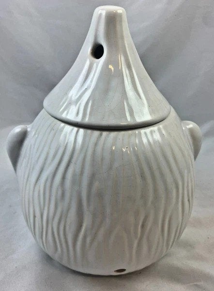 Uienpot Keramiek Wit Vintage Knoflookpot Gezicht Pot, Coolsingel 104, 3011 AG Rotterdam, Netherlands, Verzenden, Zo goed als nieuw