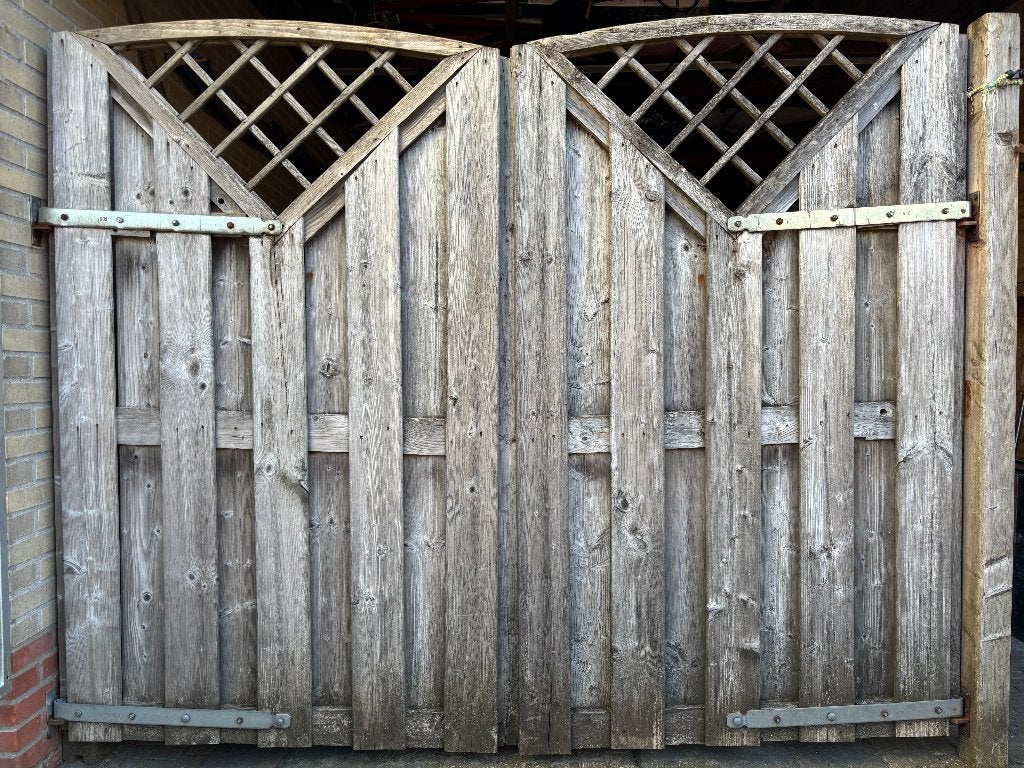 Houten Tuindeur/poort en Dubbele Poort. Oud maar niet rot, Ophalen, Minder dan 3 meter, Hout, 1 tot 2 meter