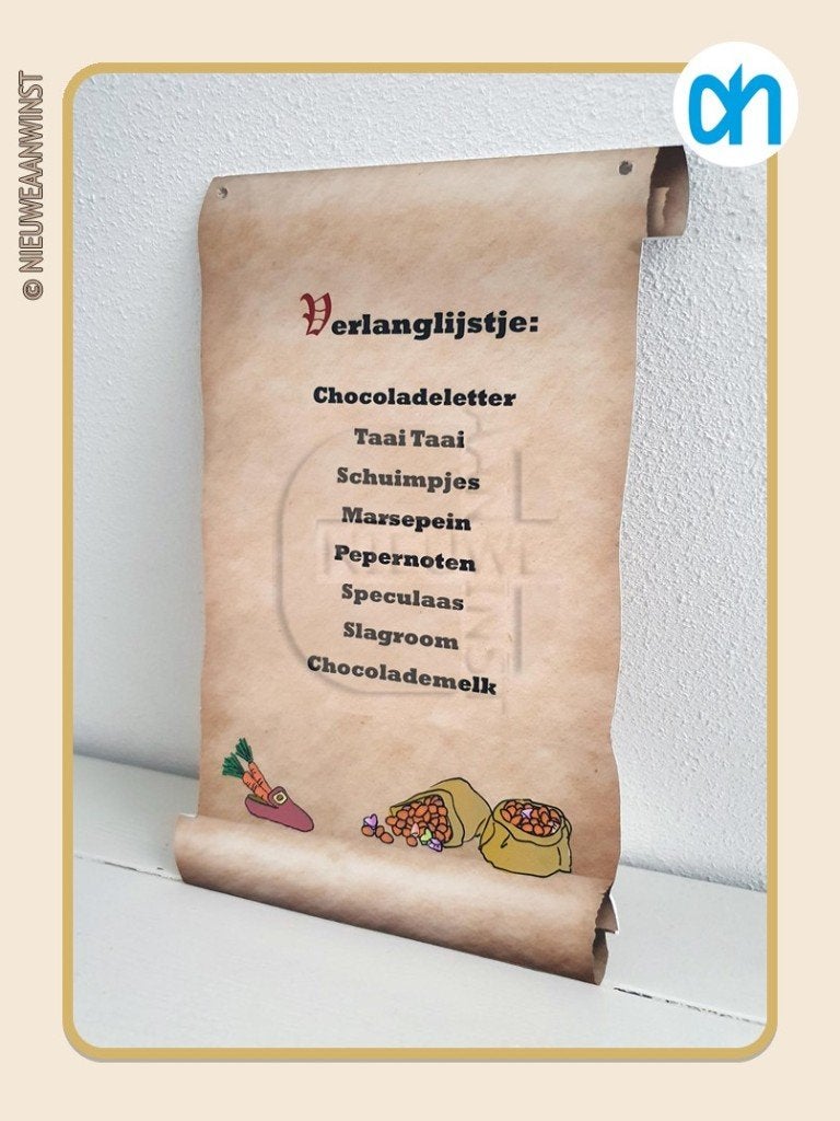 Nostalgisch Albert Heijn reclamebord verlanglijstje - 30cm, Diversen, Ophalen of Verzenden, Zo goed als nieuw