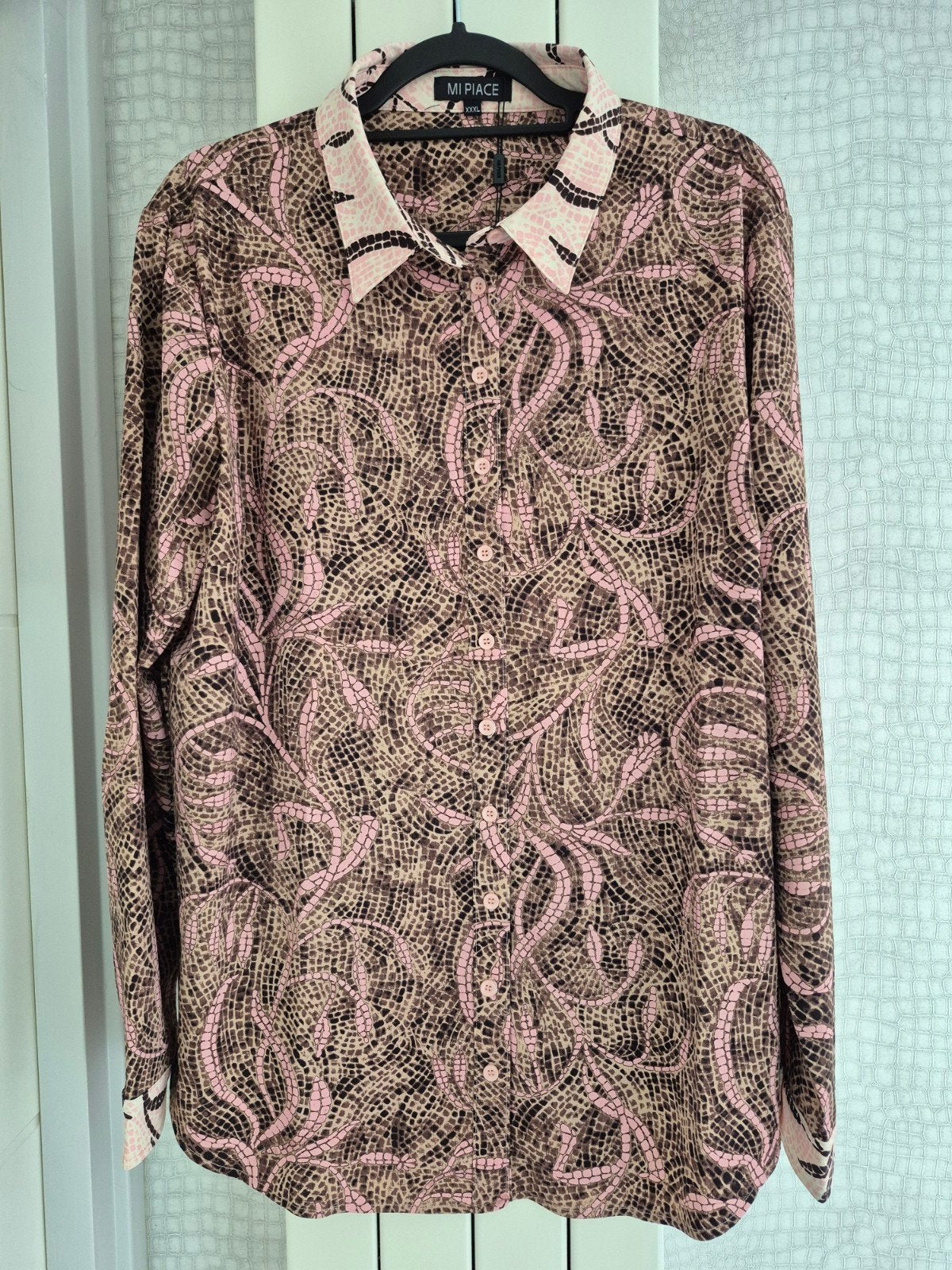 Nieuwe Mi Piace Blouse XXXL Espresso Twilight Twigs Print, Kleding | Dames, Mi Piace, Meerkleurig, Maat 46/48 (XL) of groter, Nieuw
