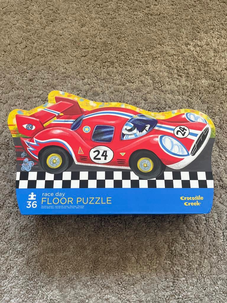 Djeco Puzzel Race Ray Vloerpuzzel, zo goed als nieuw, Ophalen, 10 tot 50 stukjes, Nieuw, 2 tot 4 jaar
