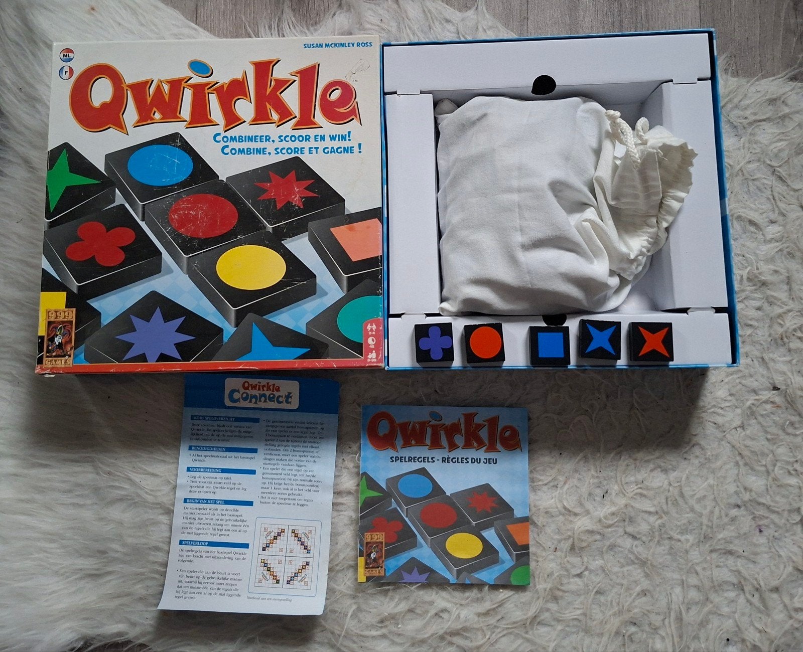 qwirkle houten stenen spel compleet, Ophalen of Verzenden, Gebruikt