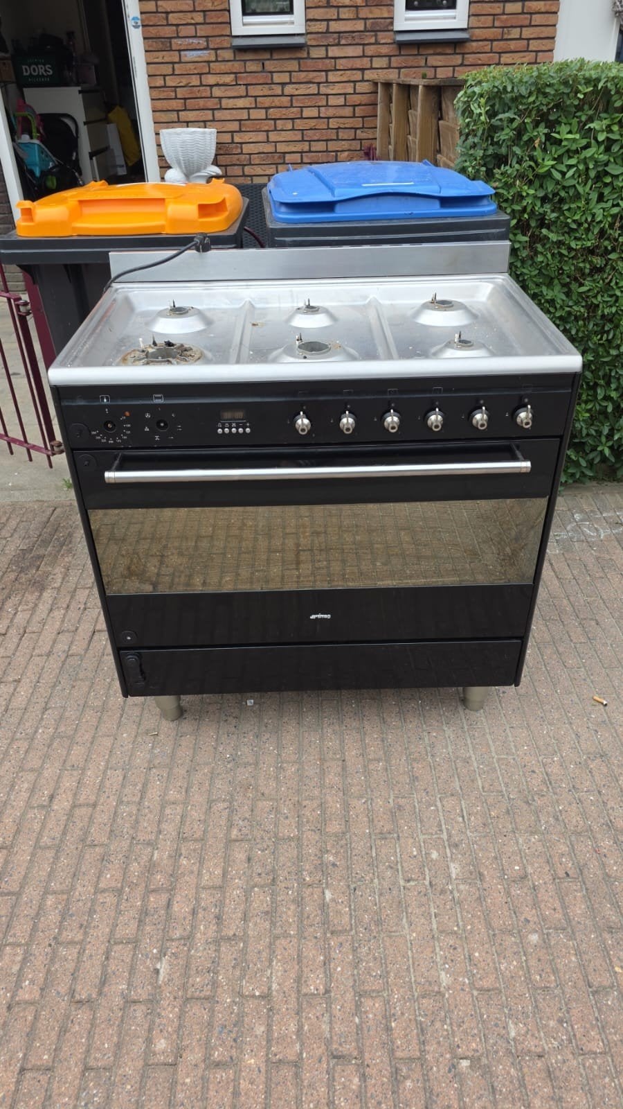 Smeg Fornuis 6 pits, Ophalen, Gebruikt, 60 cm of meer, Grill
