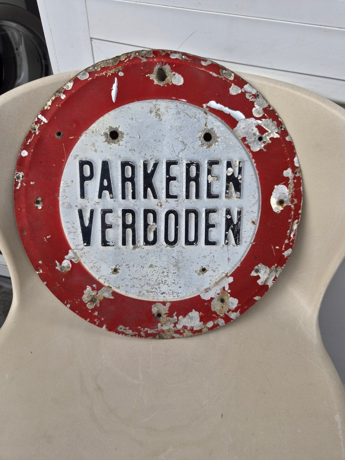 Parkeren Verboden, Verzamelen, Merken en Reclamevoorwerpen, Ophalen of Verzenden, Gebruikt, Reclamebord