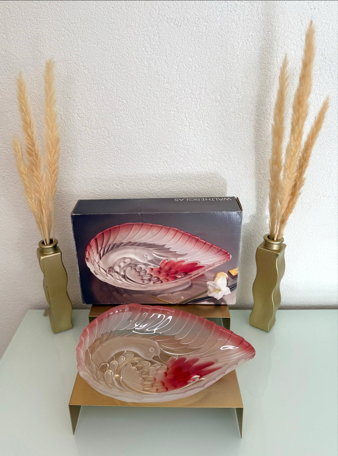 Walther Glas Zwanen Schaal met Originele Doos, Ophalen of Verzenden