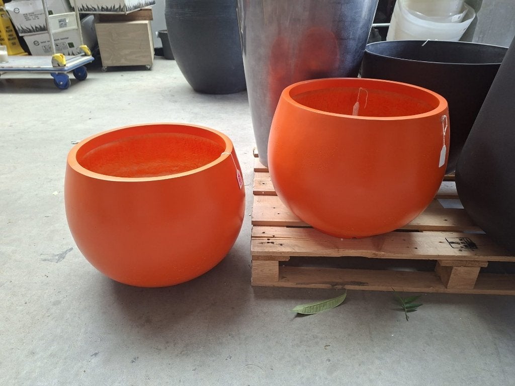 2x Oranje plantenbak, Rond, Ø39 cm, 40,- p/st, Ophalen, Overige materialen, Rond, Nieuw