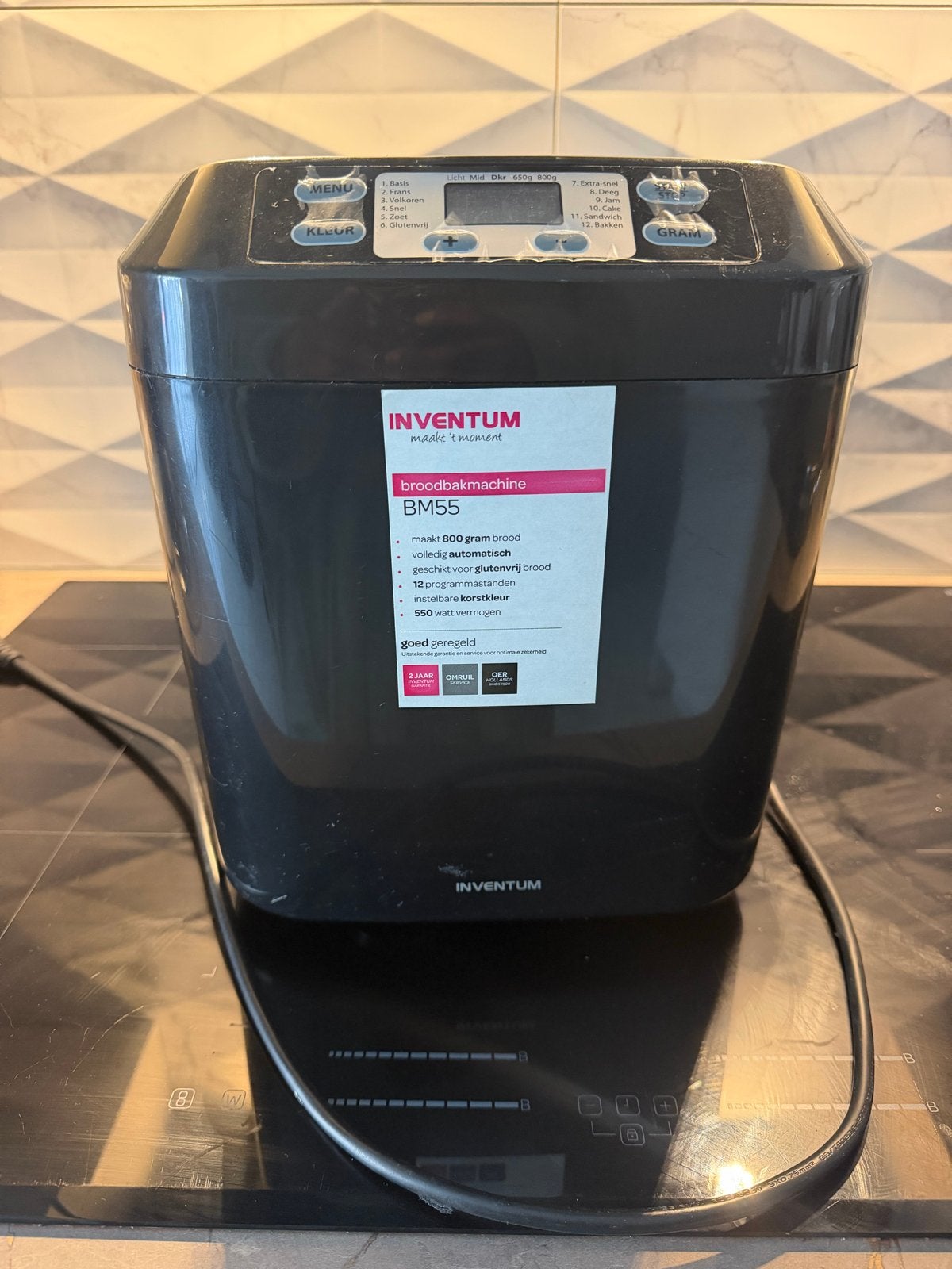 Inventum BM55 Broodbakmachine - 800 gram brood, Witgoed en Apparatuur, Ophalen, Gebruikt, Zonder timer, 400 tot 800 gram deeg