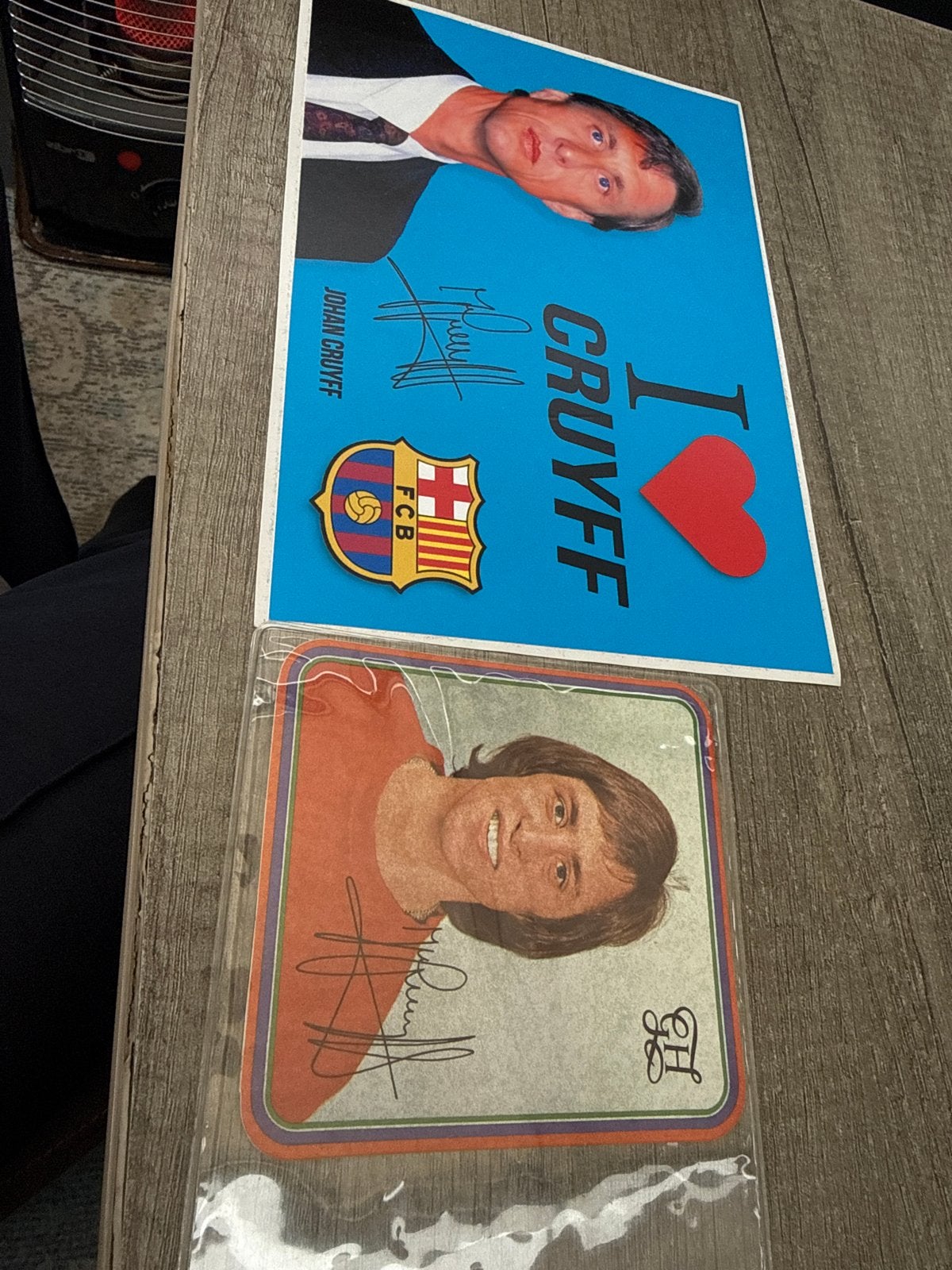 Johan Cruijff FC Barcelona Poster en Spelerskaart, Ophalen of Verzenden, Zo goed als nieuw, Buitenlandse clubs, Poster, Plaatje of Sticker