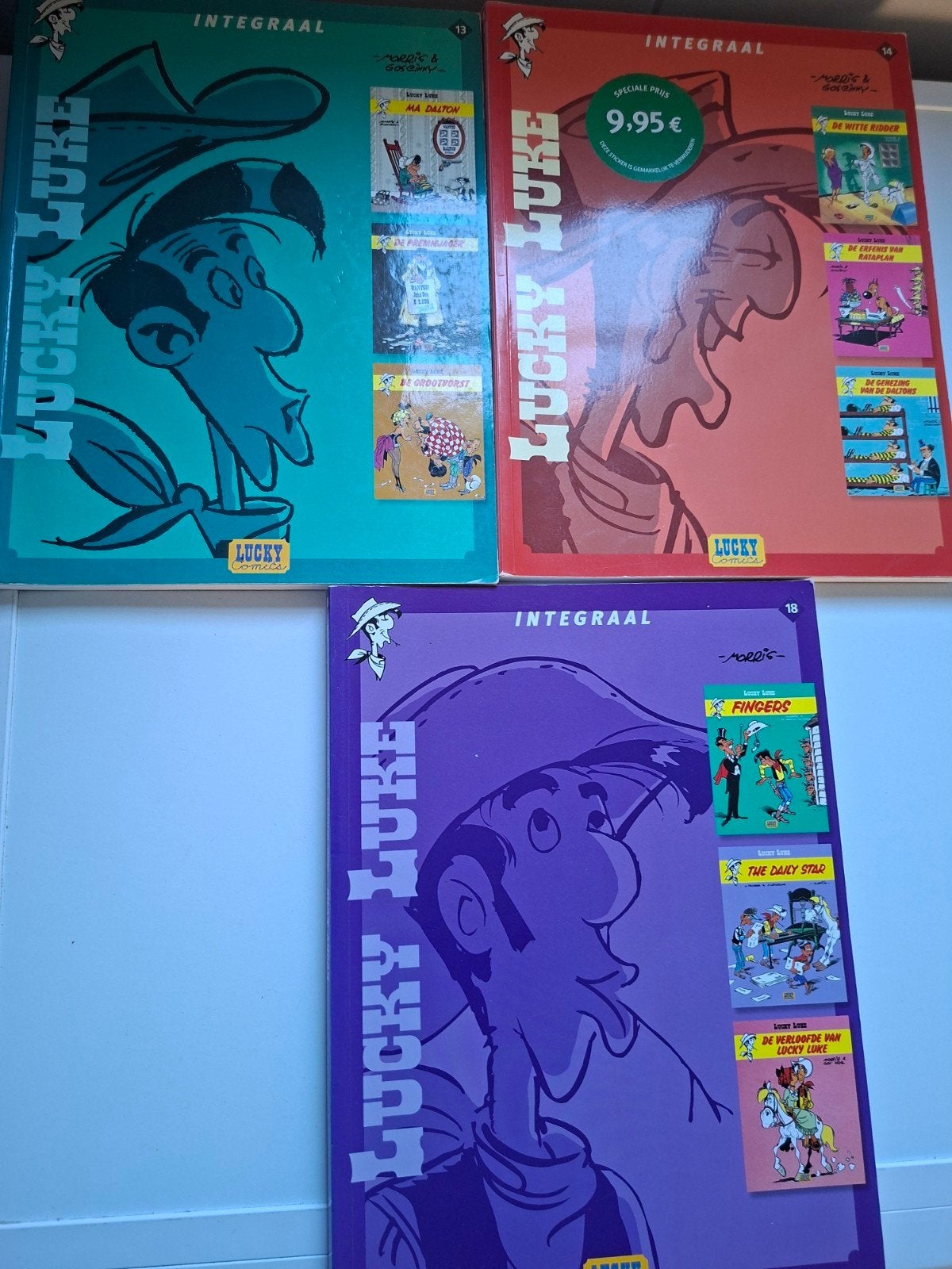 Lucky Luke Integraal - 3 delen 13,14 18, Meerdere stripboeken, Ophalen of Verzenden, Zo goed als nieuw, Morris