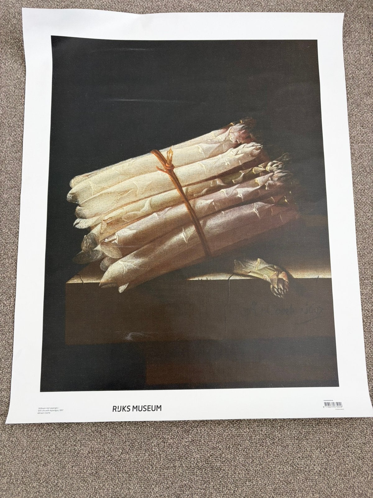 Stilleven met asperges Adriaan Coorte - Rijksmuseum, Antiek en Kunst, Kunst | Schilderijen | Klassiek, Ophalen of Verzenden, Klassiek