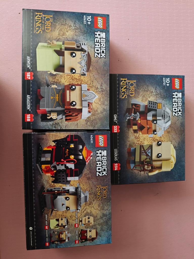 LEGO BrickHeadz Lord of the Rings sets (3 stuks), Lego, Nieuw, Ophalen of Verzenden, Complete set