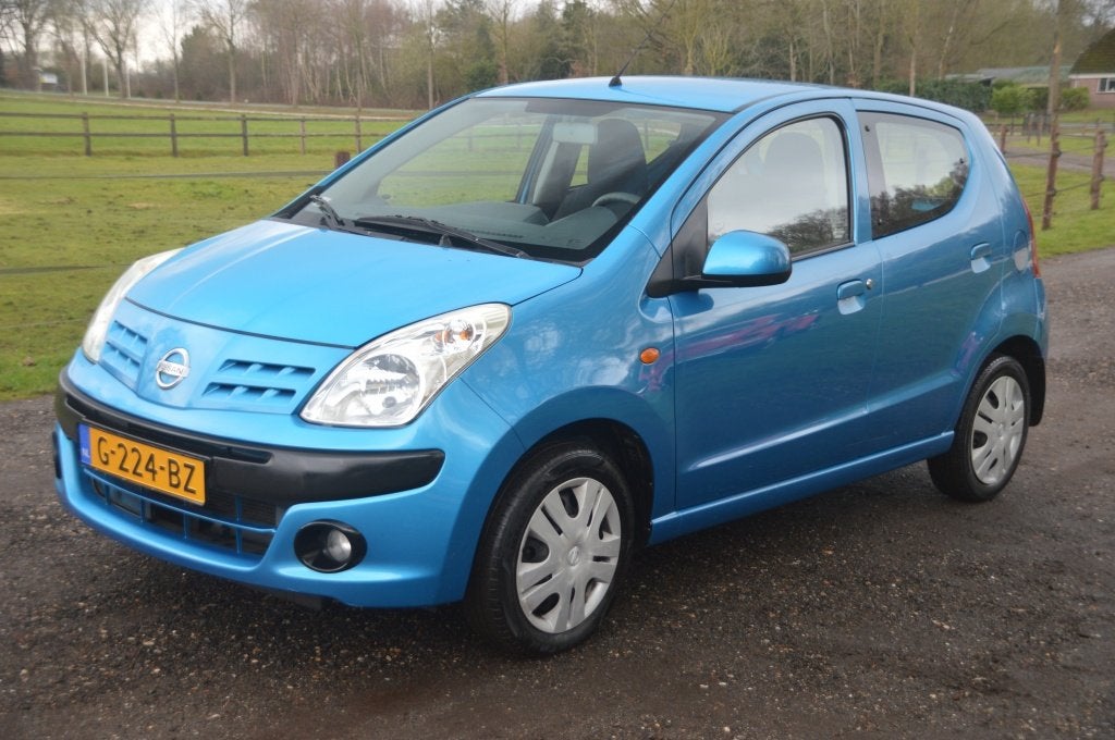 Nissan Pixo 1.0 Acenta Blauw Airco (bj 2010), Auto's, Voorwielaandrijving, Euro 5, Stof, Gebruikt