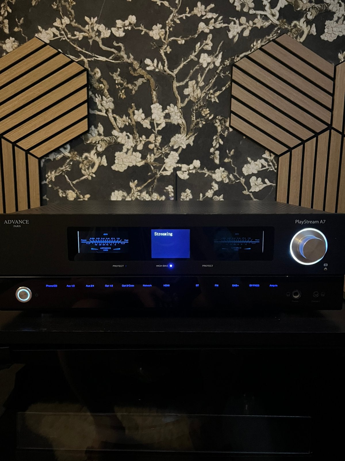 Advance Paris PlayStream A7 Versterker/streamer, Gebruikt, 60 tot 120 watt, Stereo, Ophalen