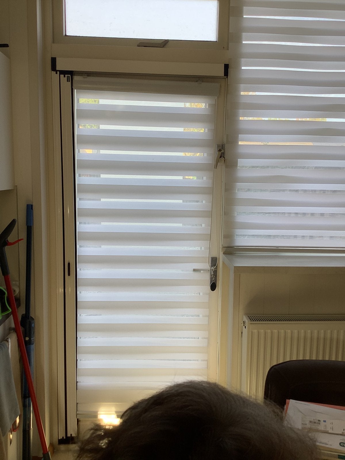 2 rolgordijnen, Ophalen, Gebruikt, Wit