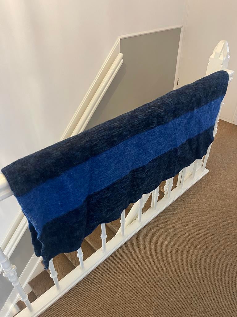 Puur Wollen Deken Donkerblauw - Unicum, Ophalen of Verzenden, Gebruikt, Blauw