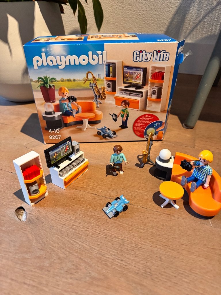 ️ Playmobil City Life woonkamer – set 9267, Gebruikt, Gebouw, Complete set, Ophalen of Verzenden