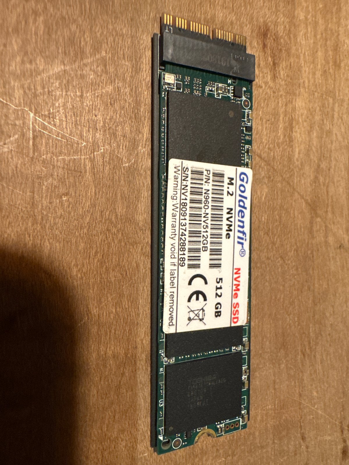 Goldenfir NVMe SSD M.2 512 GB, Computers en Software, Intern, Server, Ophalen of Verzenden, Zo goed als nieuw