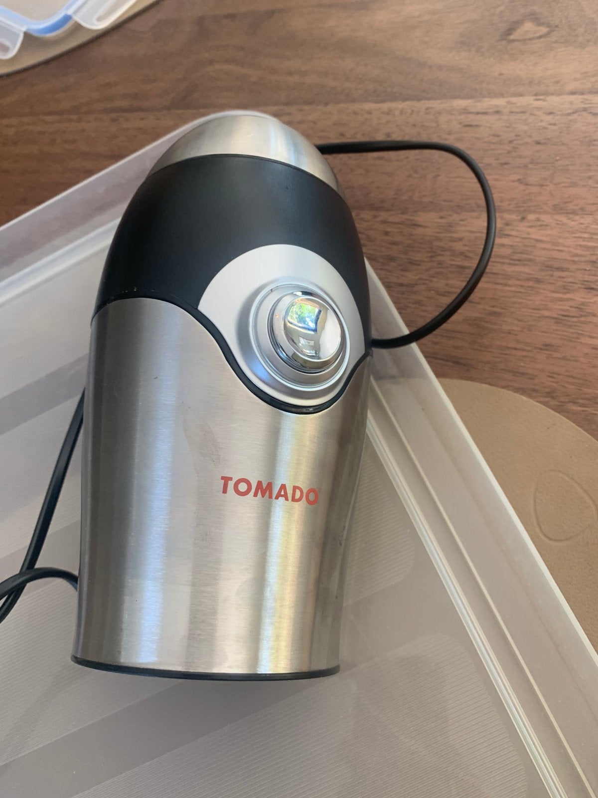 Te koop koffie bonenmaler 3 maal gebruikt tomado, Ophalen, Zo goed als nieuw