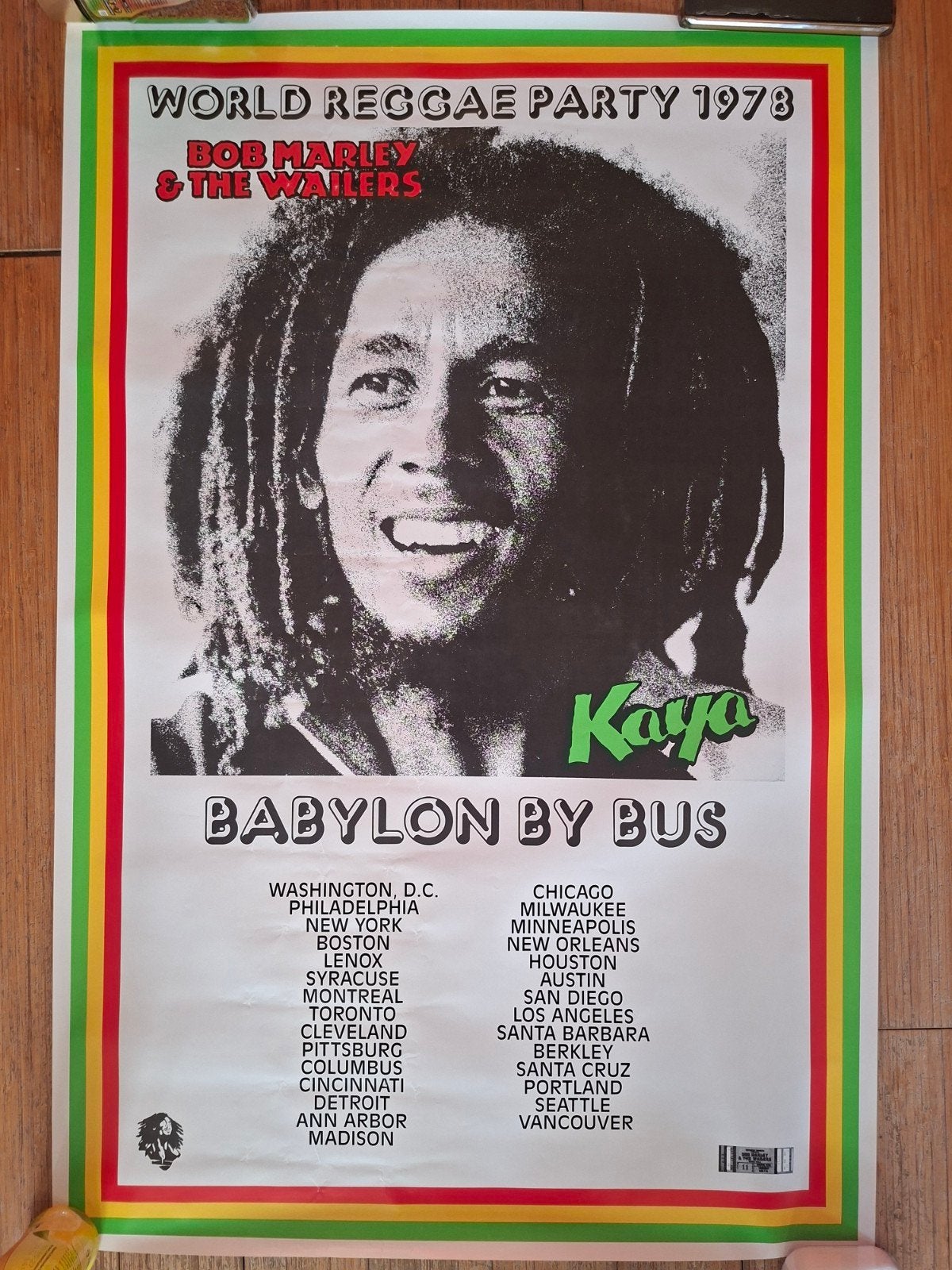 Bob Marley  & The Wailers World Reggae Party 1978 KAYA, Rechthoekig Staand, Ophalen of Verzenden, Zo goed als nieuw, A1 t/m A3
