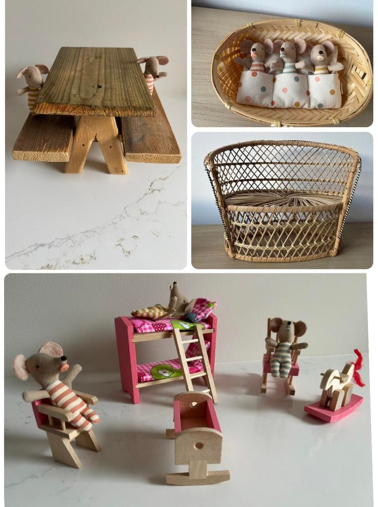 Houten tafel / picknicktafel - leuk bij Maileg, Ophalen of Verzenden, Gebruikt