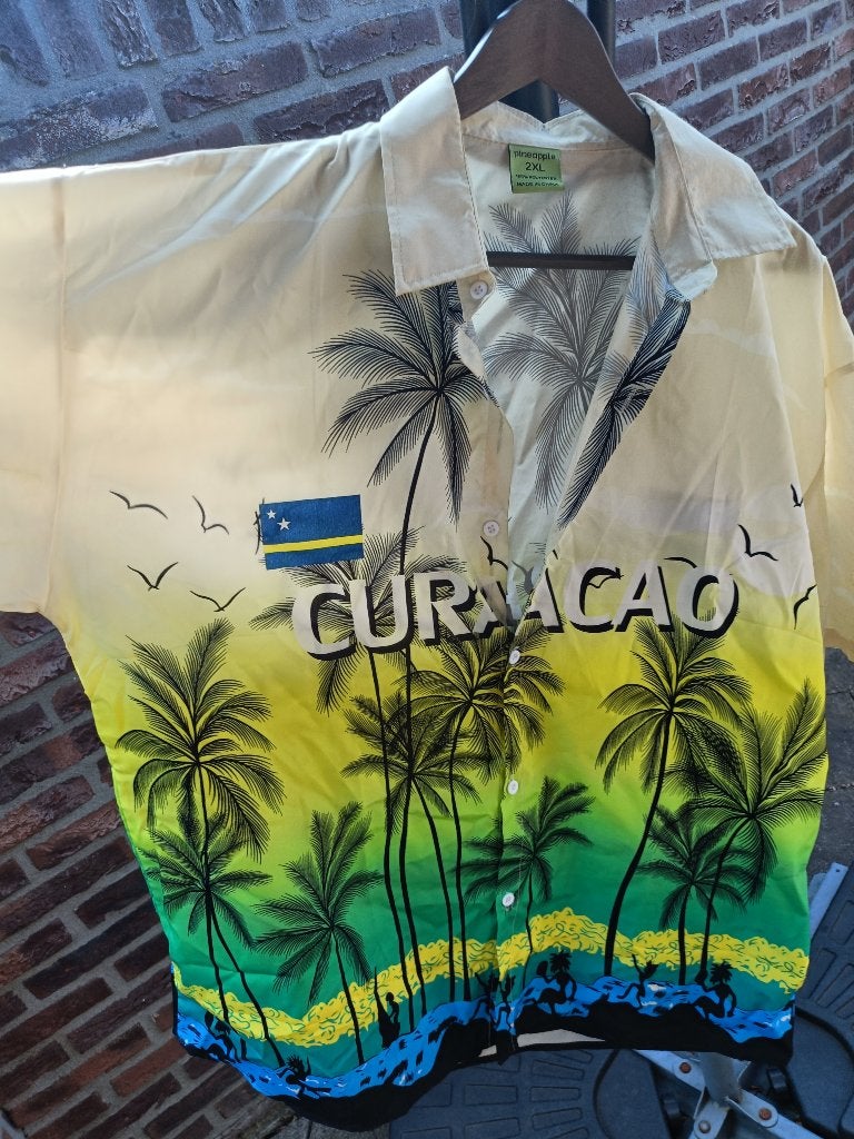 Ultiem Curaçao Hawaï Overhemd (2XL) | Curacao, Overige, Meerkleurig, Ophalen of Verzenden, Overige halswijdtes