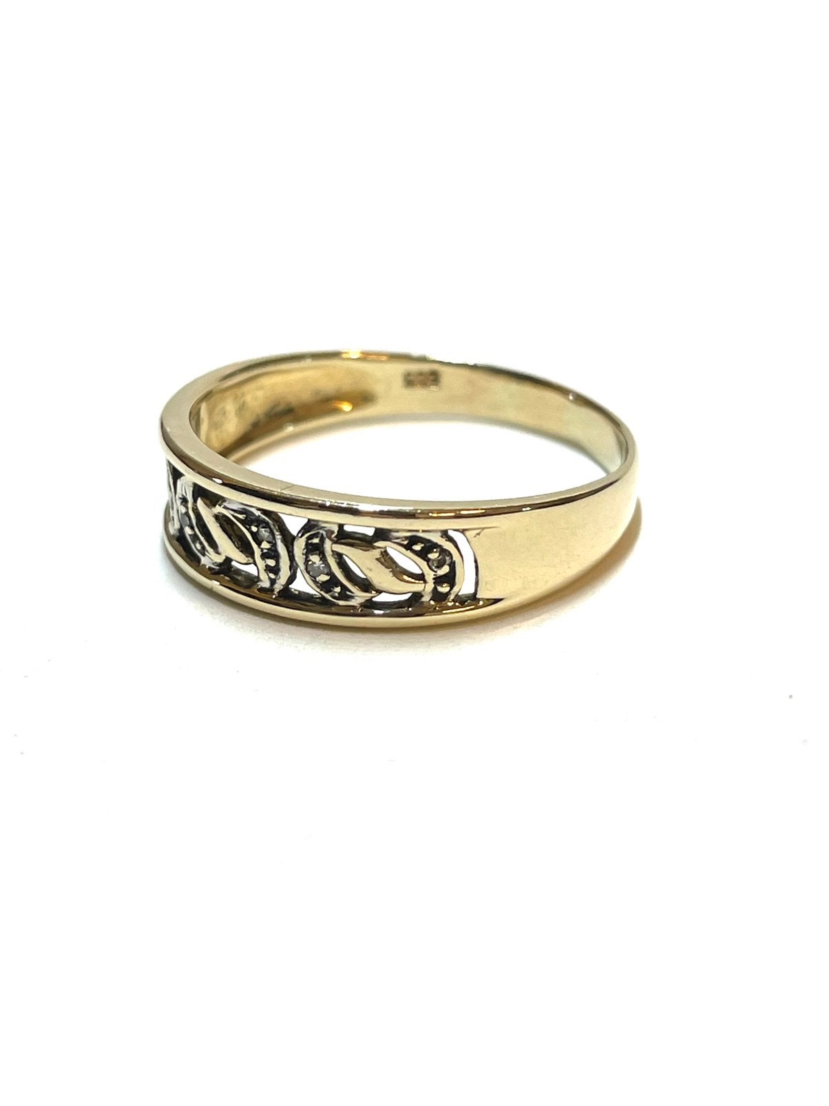 14k gouden ring met diamanten, Sieraden, Tassen en Uiterlijk, Ringen, -, 19 tot 20, -, Ophalen of Verzenden