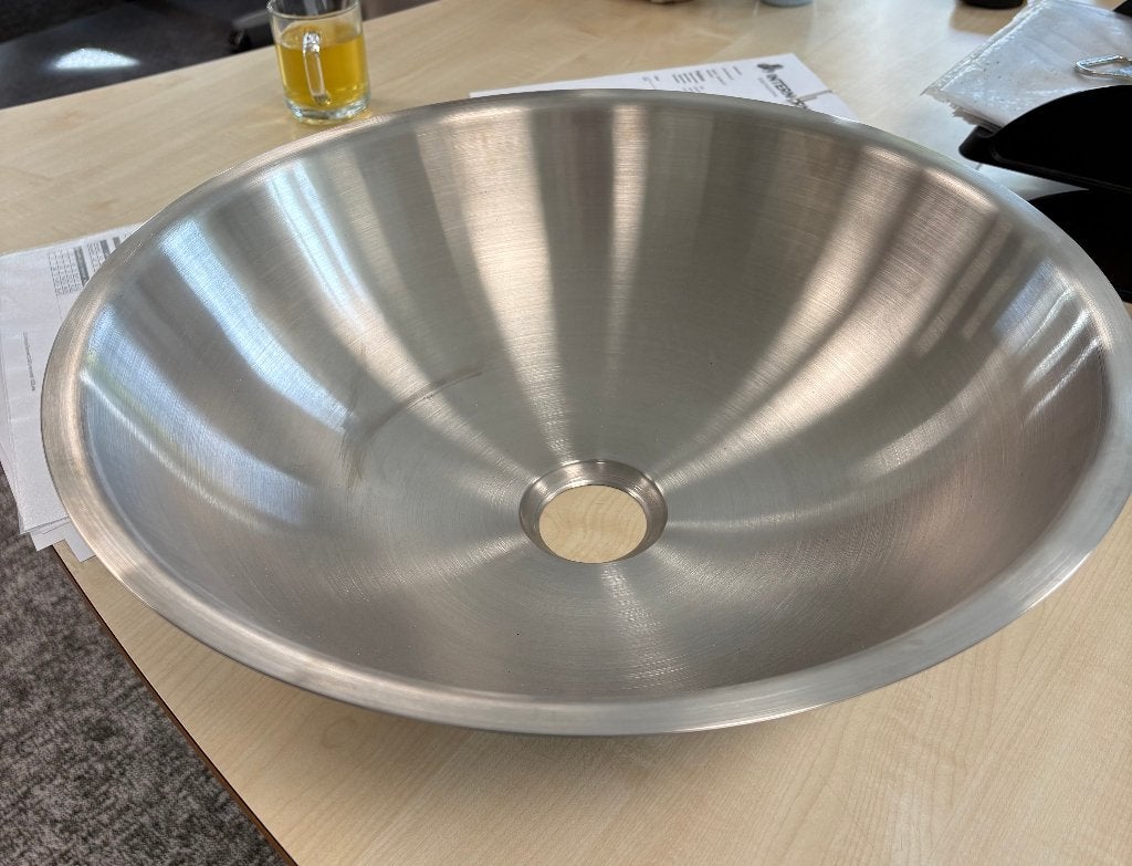 RVS opbouw spoelbak 44 cm dia, Ophalen of Verzenden, Minder dan 25 cm, Minder dan 50 cm, Minder dan 100 cm