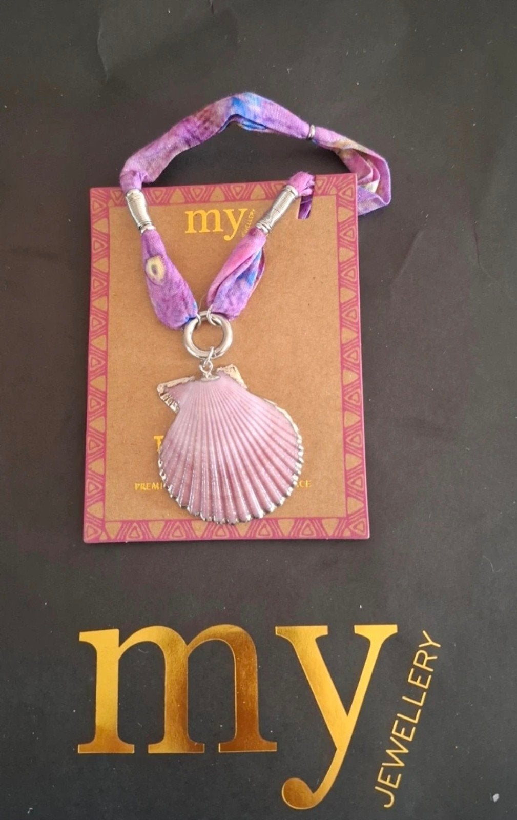 Ketting met paarse schelp hanger - My Jewellery, Sieraden, Tassen en Uiterlijk, Kettingen, Overige materialen, Verstelbaar, Paars