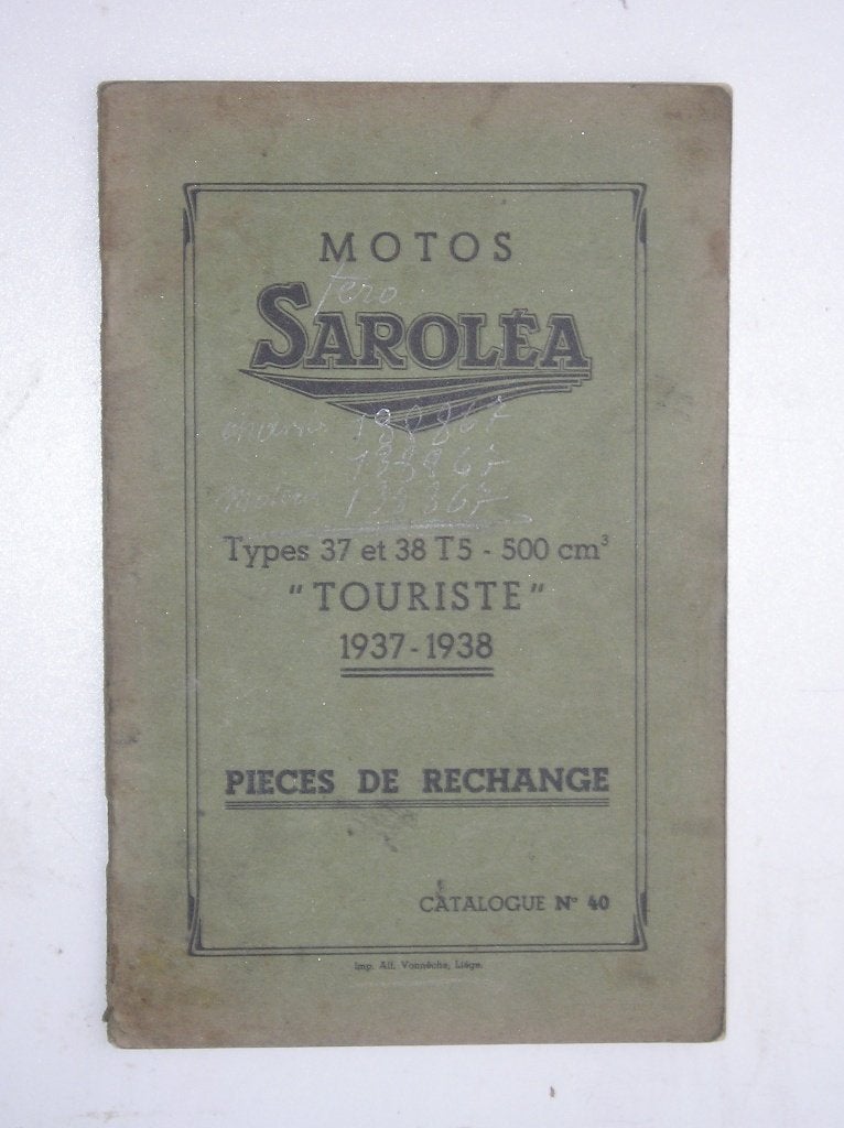 Catalogue Saroléa 37 et 38 T5, Ophalen