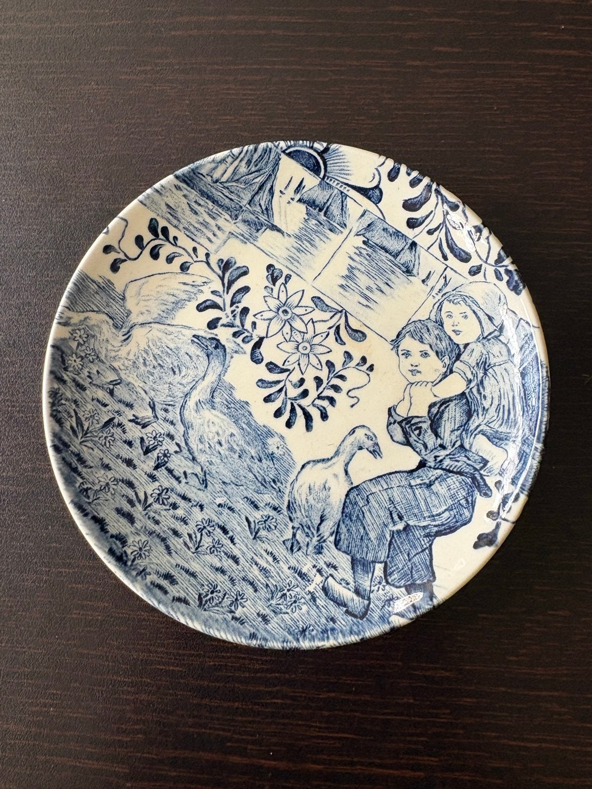 Antiek Delfts Blauw Bordje van Boch, Ophalen of Verzenden