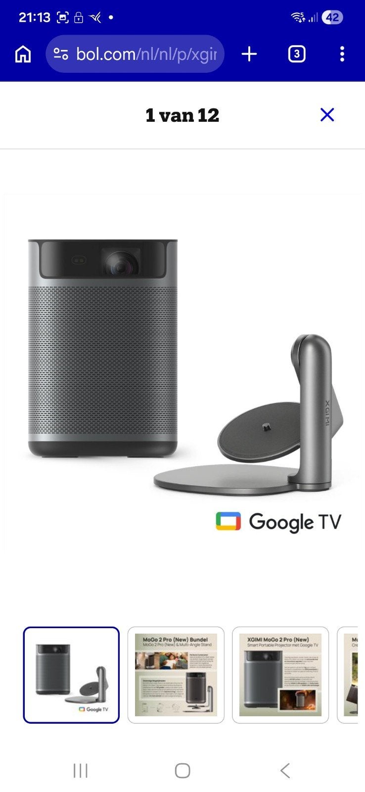 XGIMI MoGo 2 Pro Draagbare Smart-projector met standaard, Ophalen of Verzenden