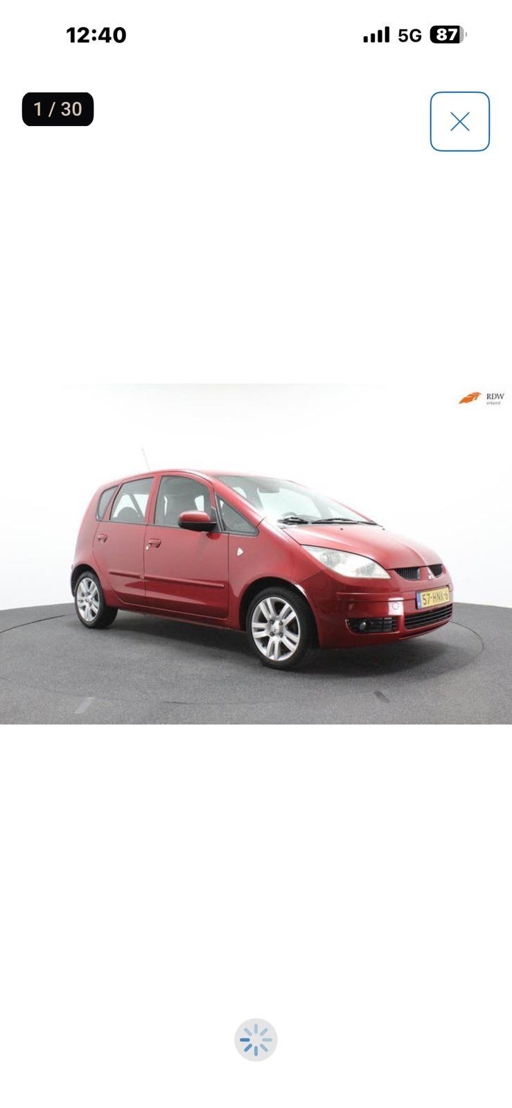 Mitsubishi Colt 1.3 CZ5 2009 Rood Airco, sport velgen, Auto's, 31 €/maand, Colt, Origineel Nederlands, Handgeschakeld